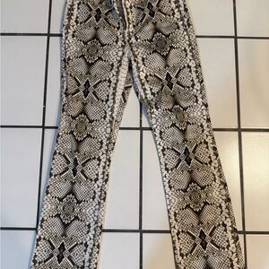 J. Crew Cream and Brown Patterned Pants